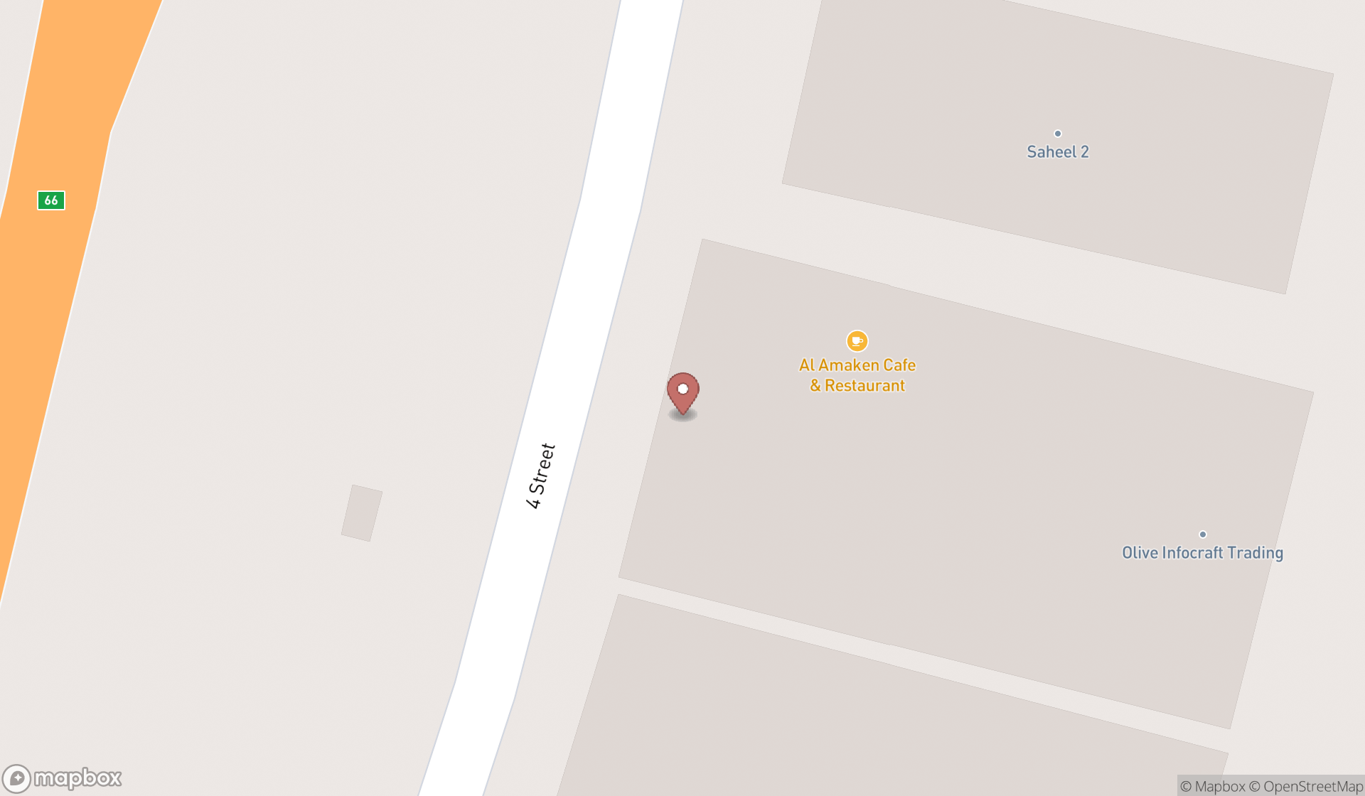Map showing the search results in Dubai