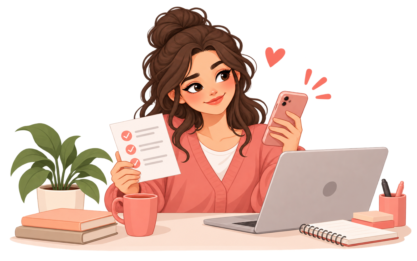 Illustration of a woman confidently using Insights