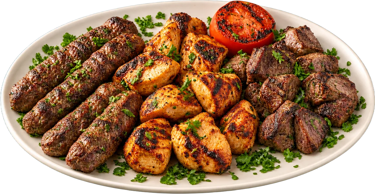 Illustration of mixed grill